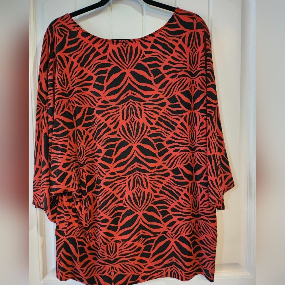 Ruby Rd. XL, Red & Black Zebra Chevron Print - Picture 2 of 8